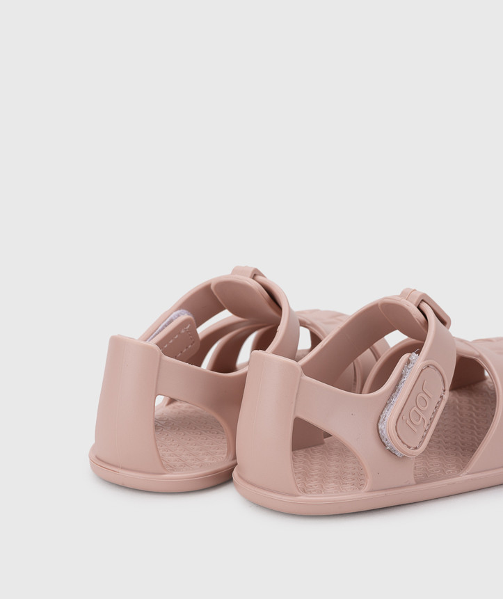 SANDÁLIA IGOR NEMO SOLID MAQUILLAJE para menina de borracha , com fecho em velcro, impermeáveis. Vista de trás.