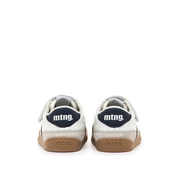 SAPATILHAS MUSTANG AZUL MARINHO. para menino e menina, com fecho em velcro, ponteira ampla, drop zero, sola 3ml. Vista de trás.