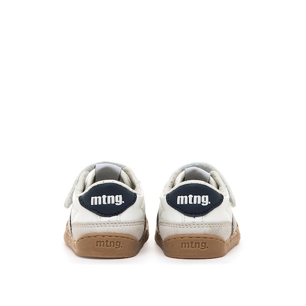 SAPATILHAS MUSTANG AZUL MARINHO. para menino e menina, com fecho em velcro, ponteira ampla, drop zero, sola 3ml. Vista de trás.