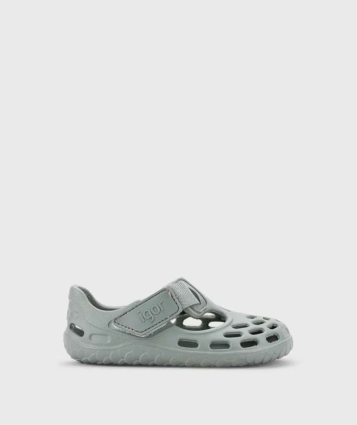 SANDÁLIA IGOR TIJUCA verde V26 de borracha infantil, com antiderrapante e fecho em velcro- Vista de lado